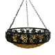 Art Deco wrought iron glass suspension Degué