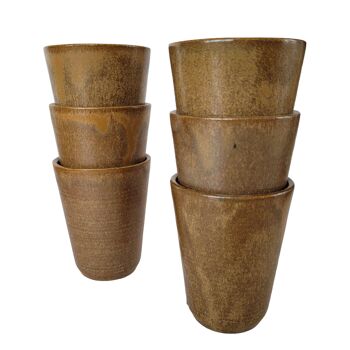 Set of 6 Digoin sandstone cups