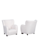 Pair of white boucle danish mid-century armchairs
