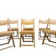 Set of 6 folding chairs blond wood