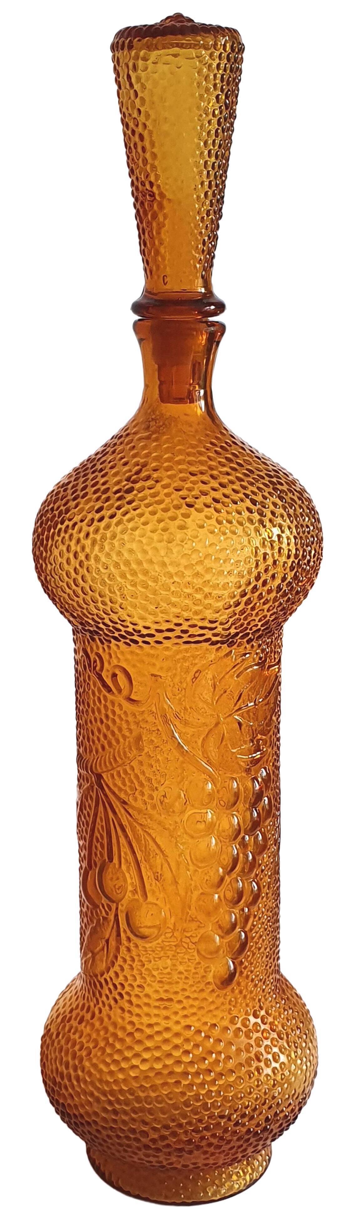 Amber glass decanter