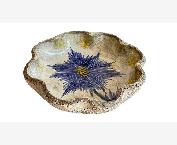 Vide poche bleuet en céramique vintage signé