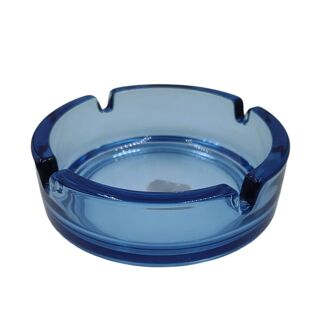 Blue glass ashtray