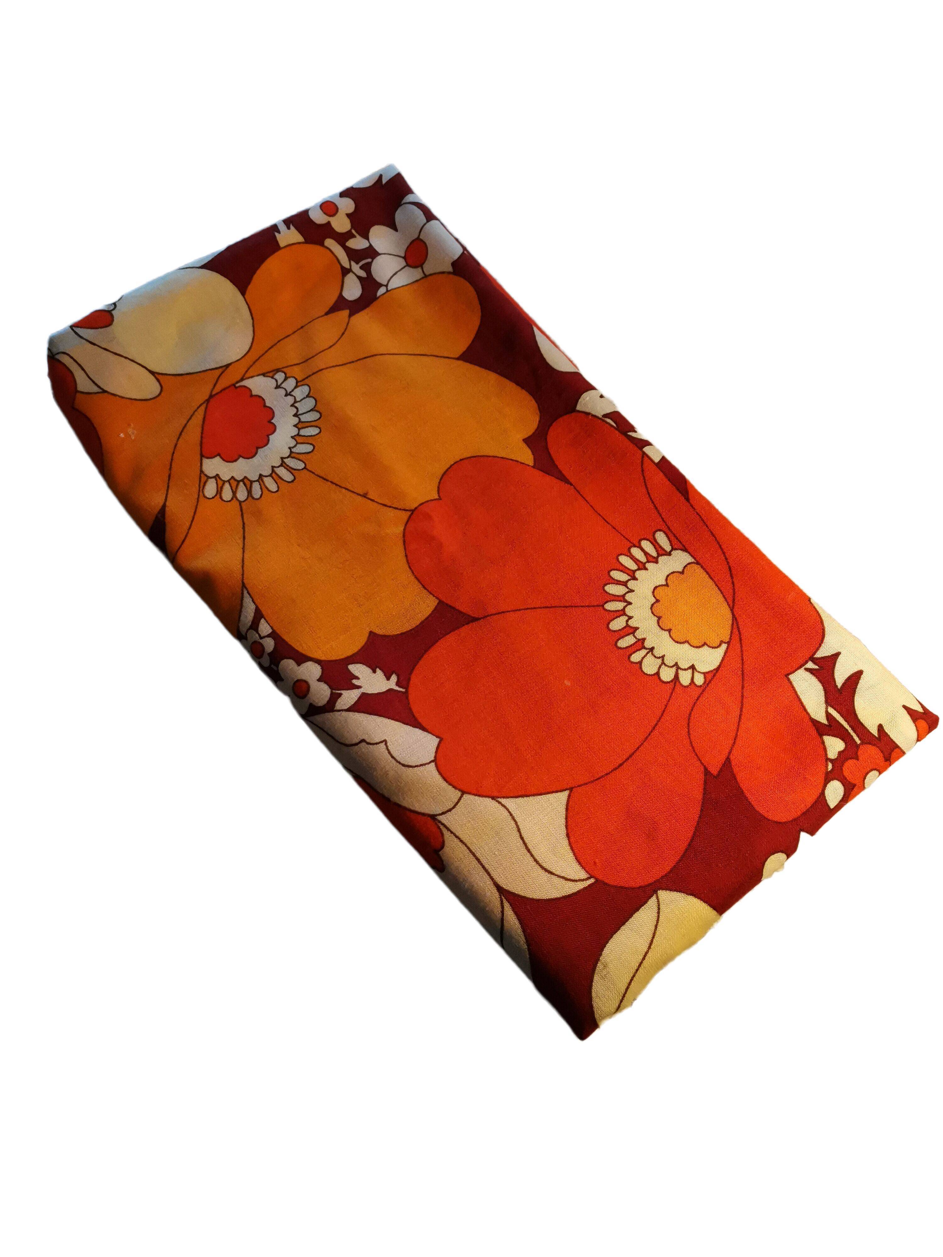 Nappe fleurs orange, 165x160 cm