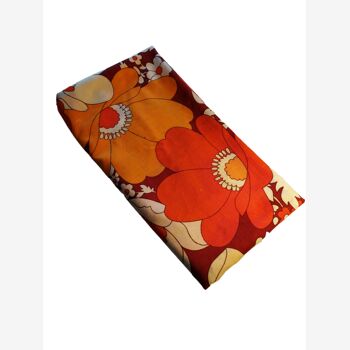 Nappe fleurs orange, 165x160 cm