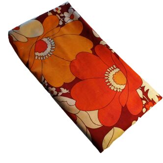Nappe fleurs orange, 165x160 cm