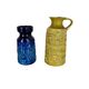 Ensemble de 2 vases multicolores en poterie Fat Lava Op Art par Bay Ceramics Allemagne, années 1970