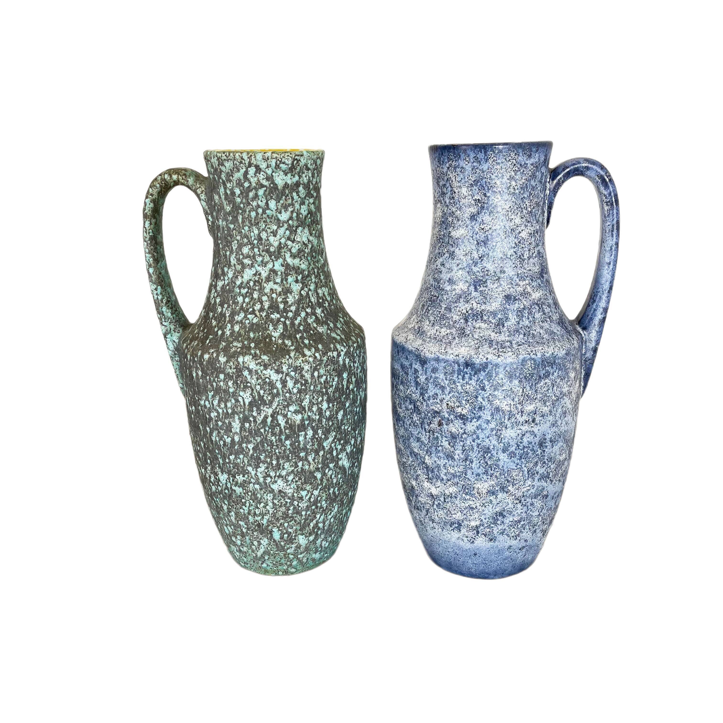 Set of Two Pottery Fat Lava "Supercolor" Vases by Scheurich Germany WGP