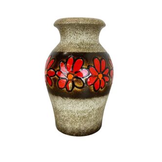 Vase de sol  multicolore en poterie fat lava fabriqué par Scheurich, années 1970
