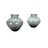 Vintage set of two heart vases turmaline by wilhelm wagenfeld for wmf, 1960s