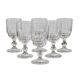 6 vintage Luminarc white wine glasses