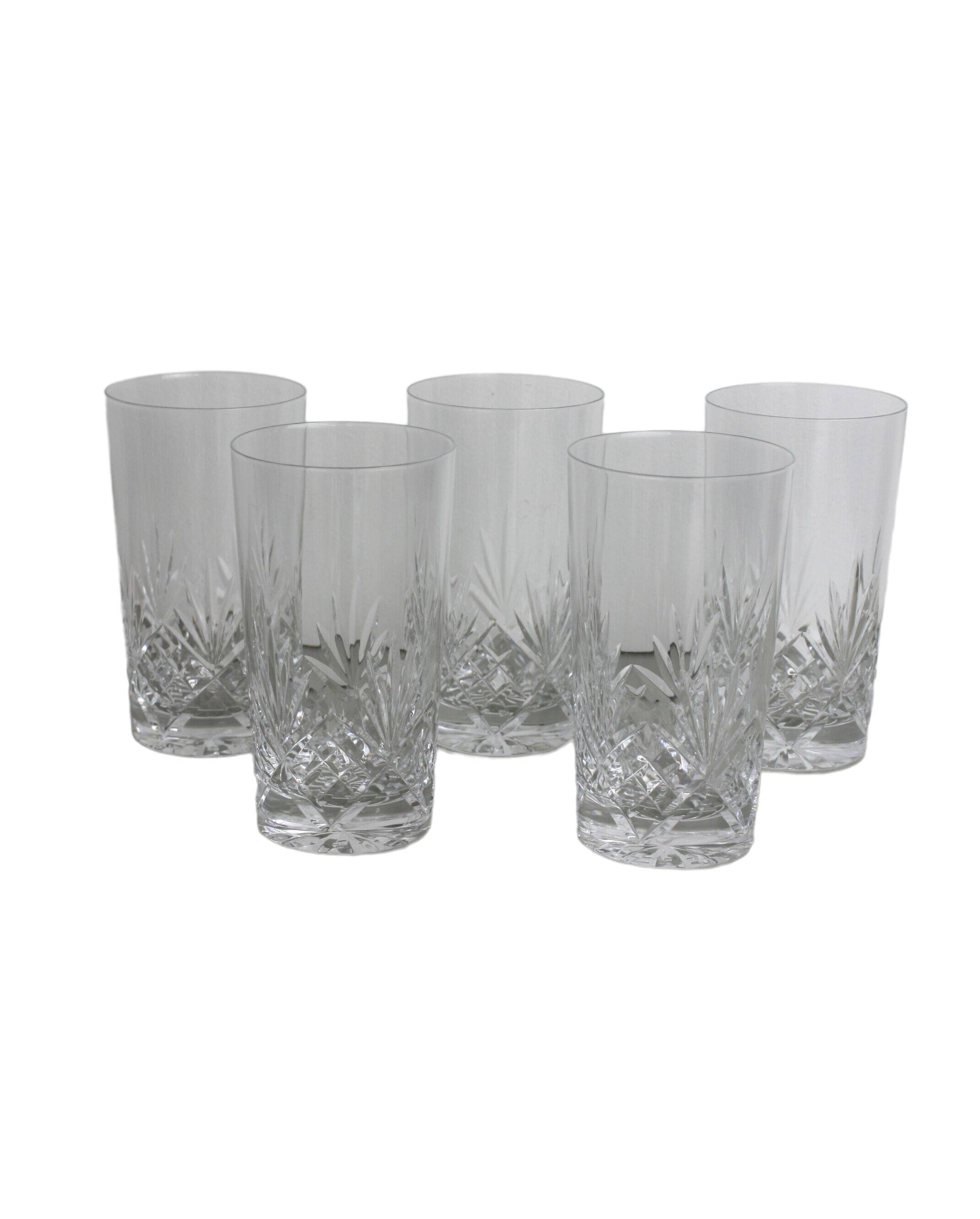 Set of 5 chiseled crystal glasses