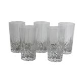 Set of 5 chiseled crystal glasses