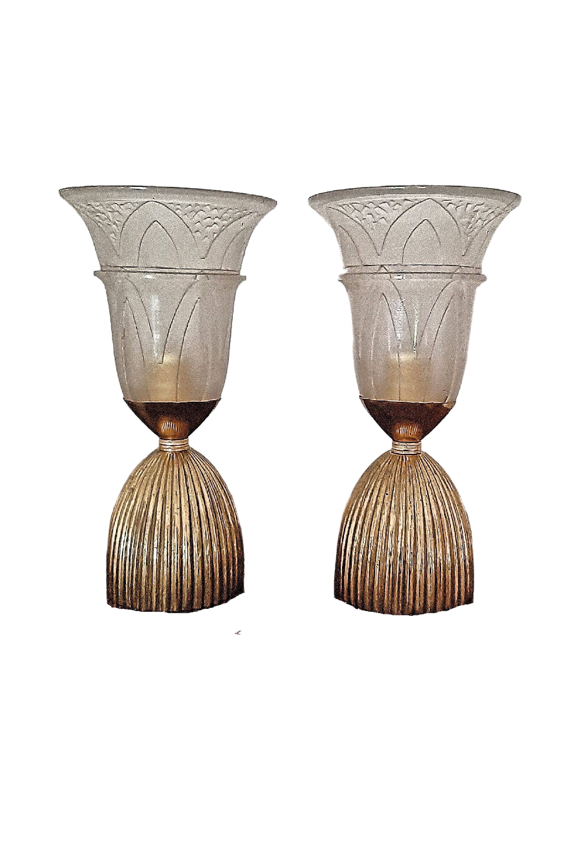 Paire de lampes d'époque Art Deco