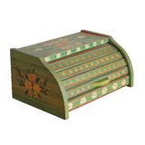 Vintage hand-painted wooden bread box