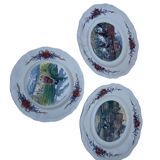 Plates obenai faience factory sarreguemines