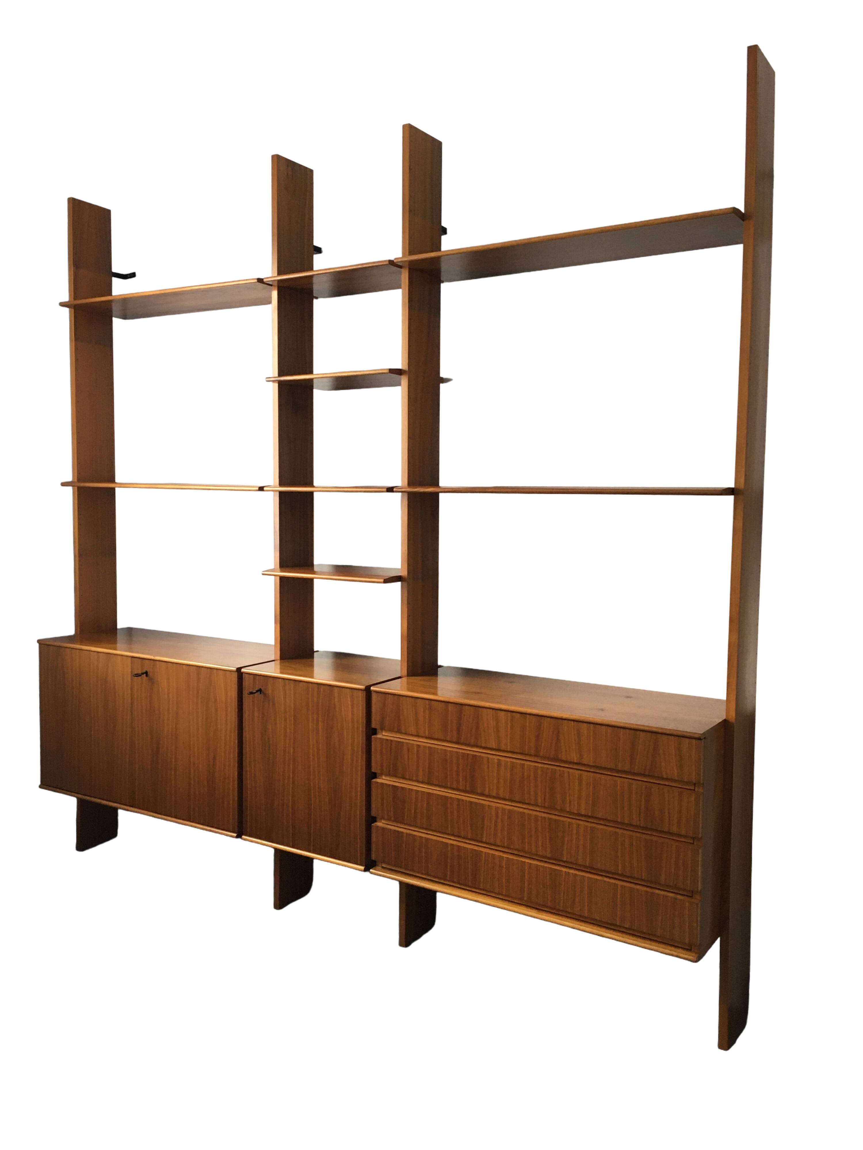Bibliothèque modulable  Peter Petrides Interna Wandmöbel Années 70