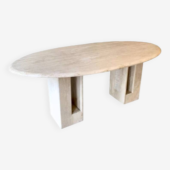 Claude Berraldacci honed travertine dining table