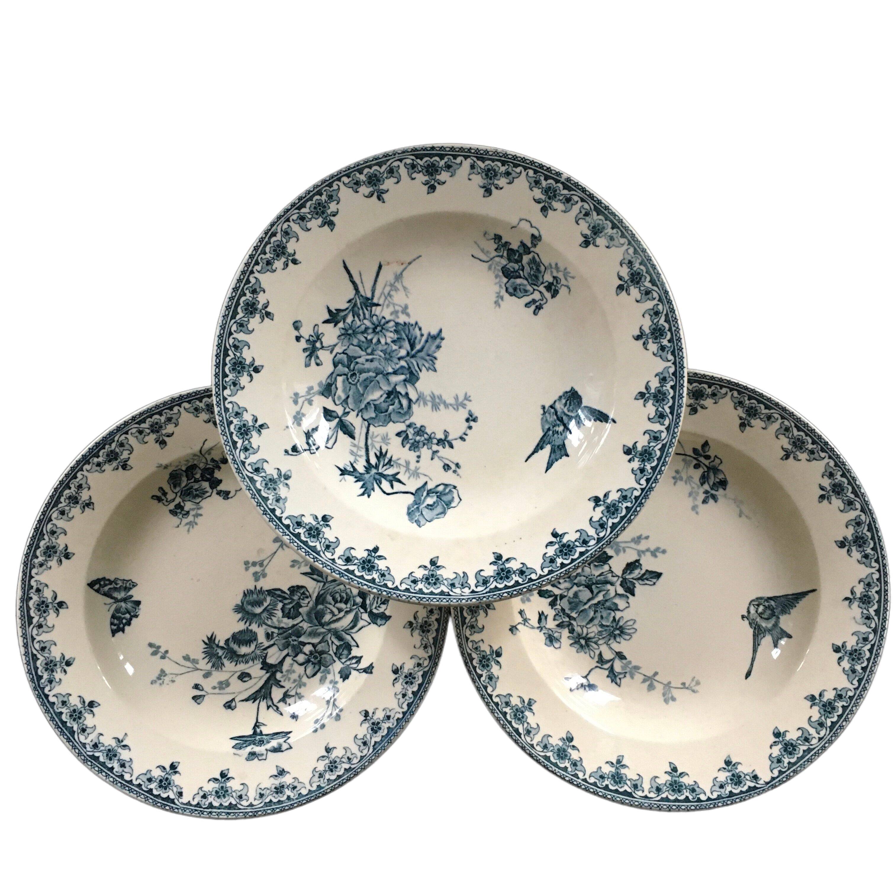 Lot 3 assiettes terre de fer