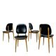 4 chaises Pégases Baumann, noires, années 60