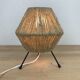 Tripod lamp rope and metal 50's