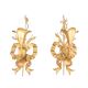 Pair of wall lamps gold patinated vintage metal
