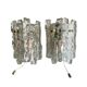 Pair of Ice Glass Wall Sconces  by J.T. Kalmar, Austria
