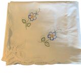 Nappe rectangulaire en coton brodée