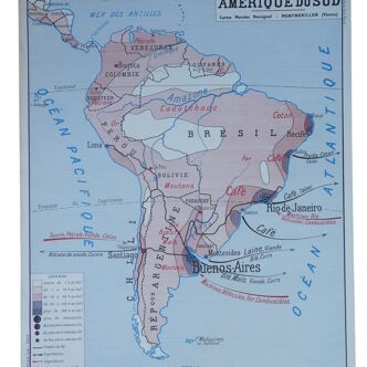 Rossignol School Map Poster: North America United States / South America.