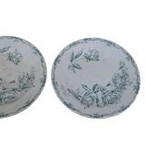 2 assiettes à dessert en faïence Moulin des loups modèle Aurora diam 19 cm