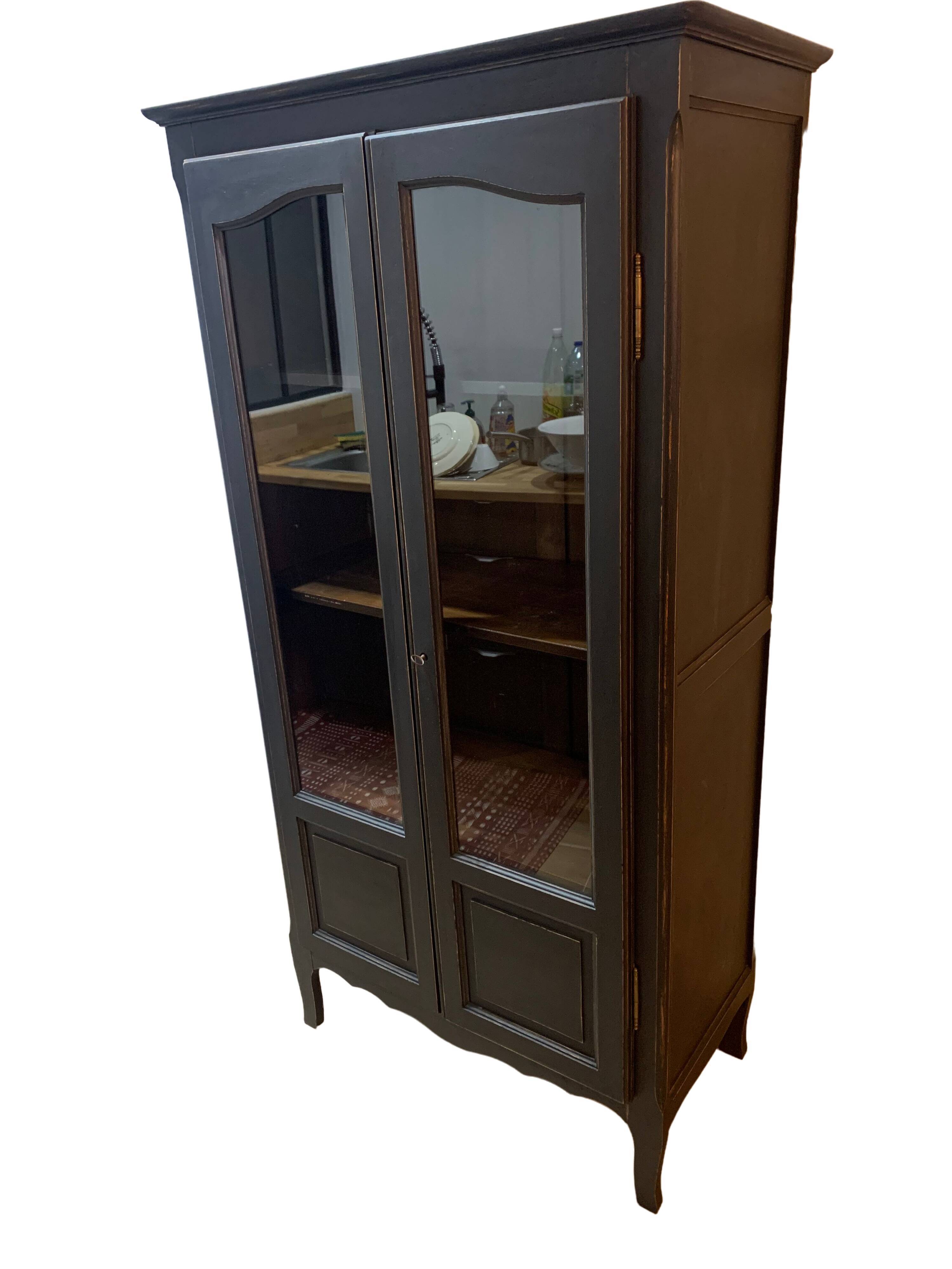 Showcase style Louis XV Parisian wardrobe matte black