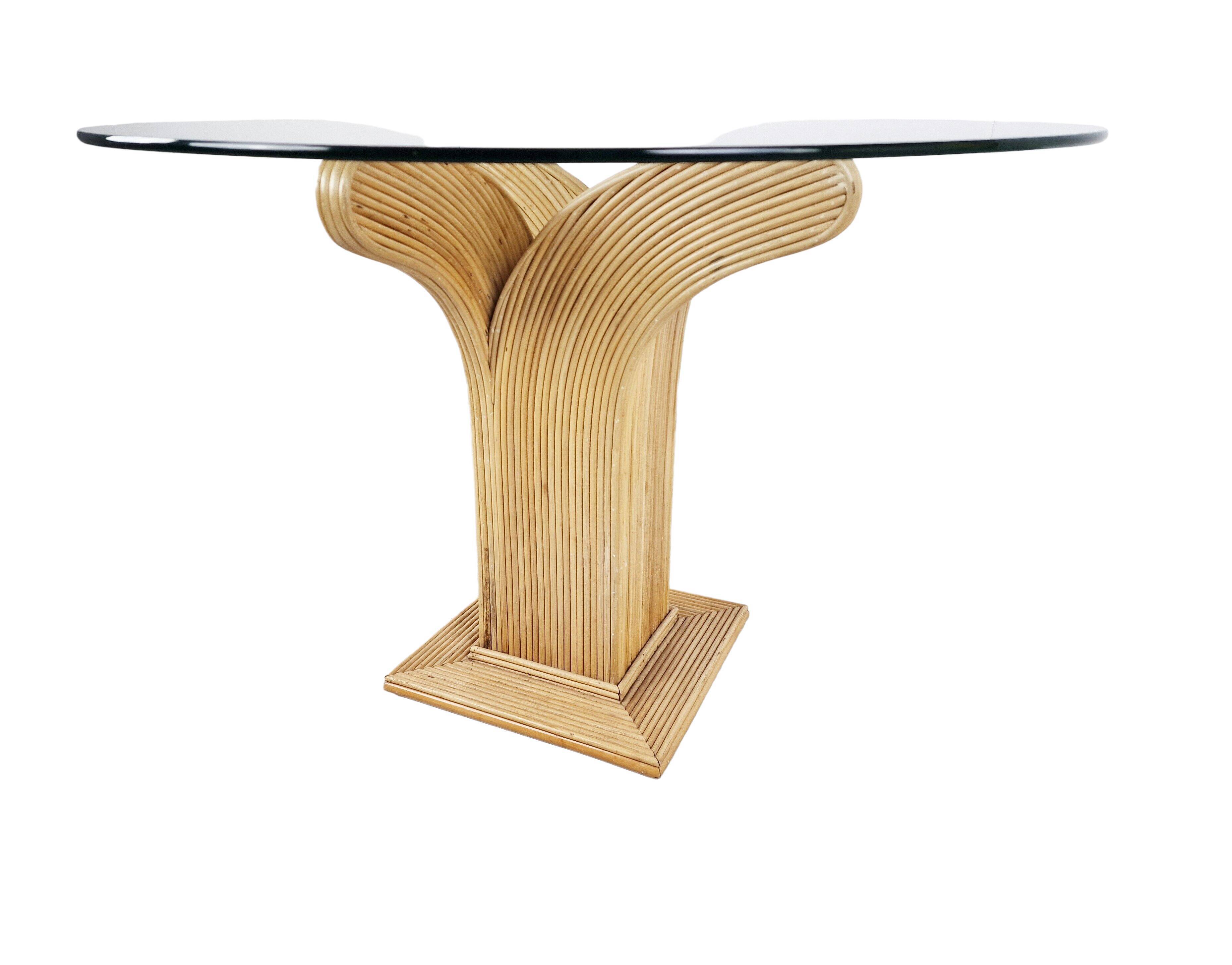 Bamboo dining table by Vivai Del sud, 1970s