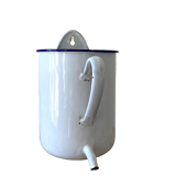 Old white and blue enamelled enema pot