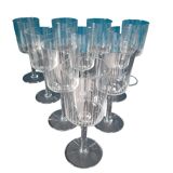 10 vintage engraved crystal walking glasses