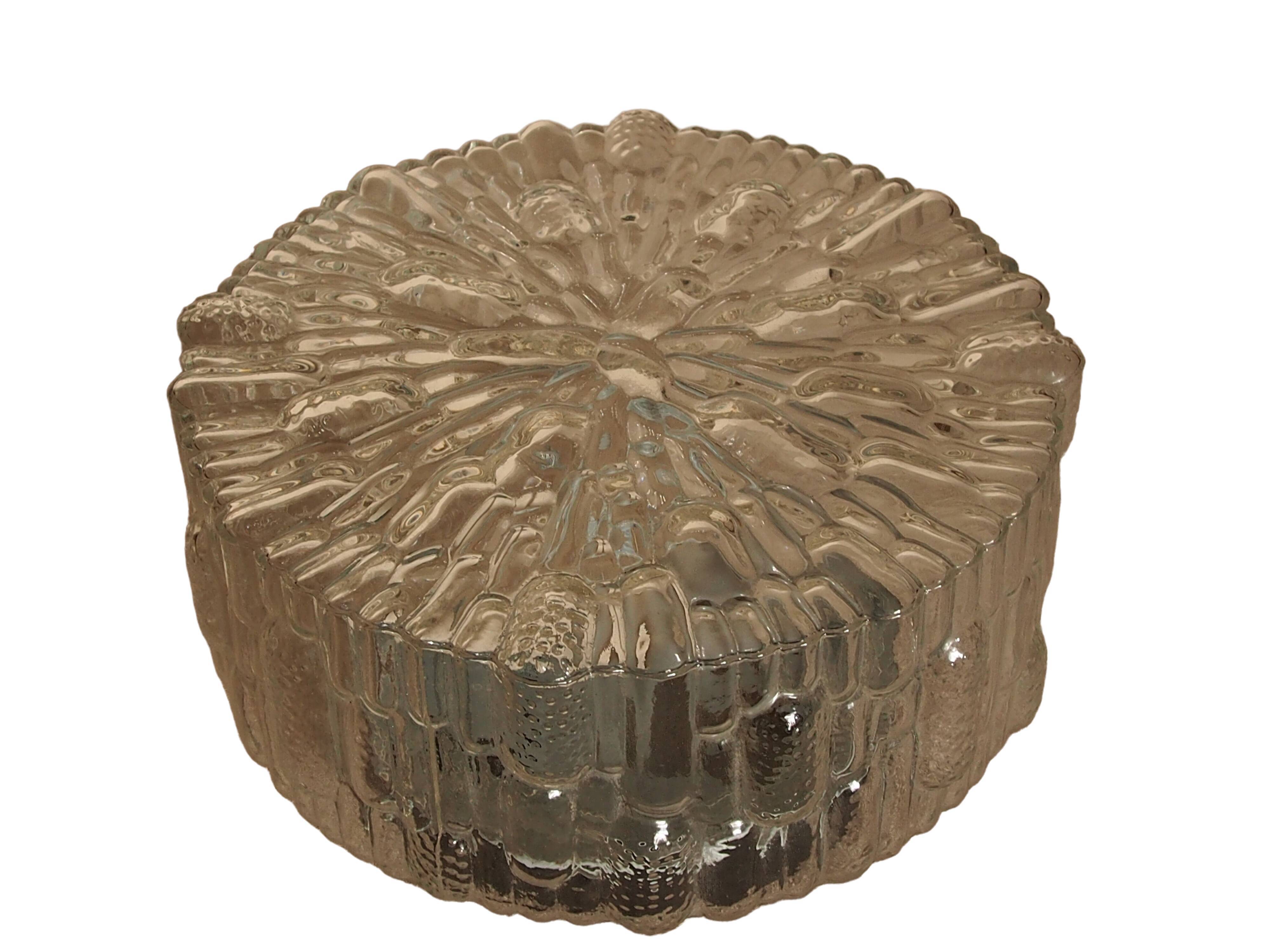 Vintage molded glass ceiling lamp