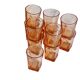 Lot de 11 verres à eau en verre rose
