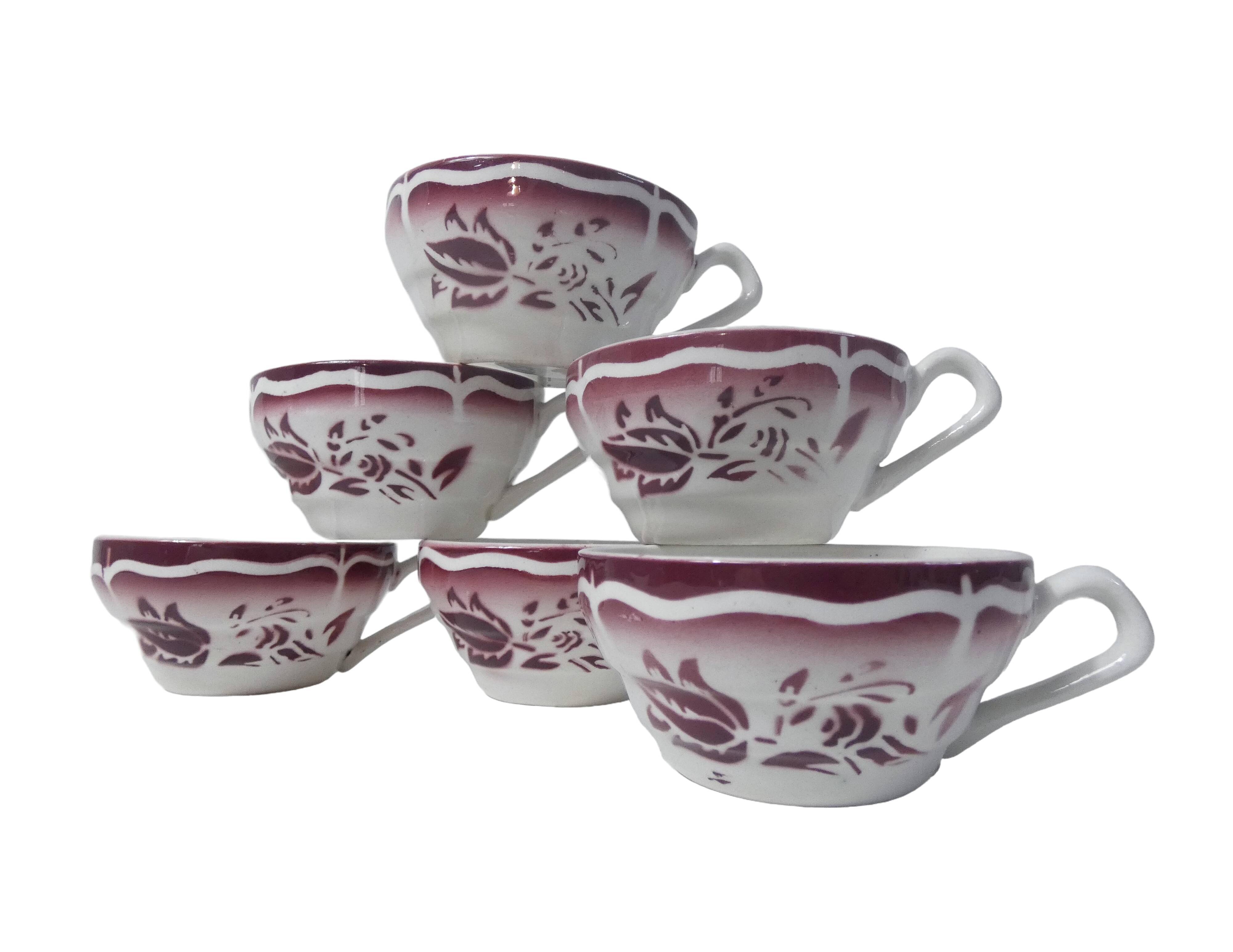 6 cups Digoin Sarreguemines