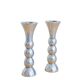 Pair of vintage cast aluminum candle holders