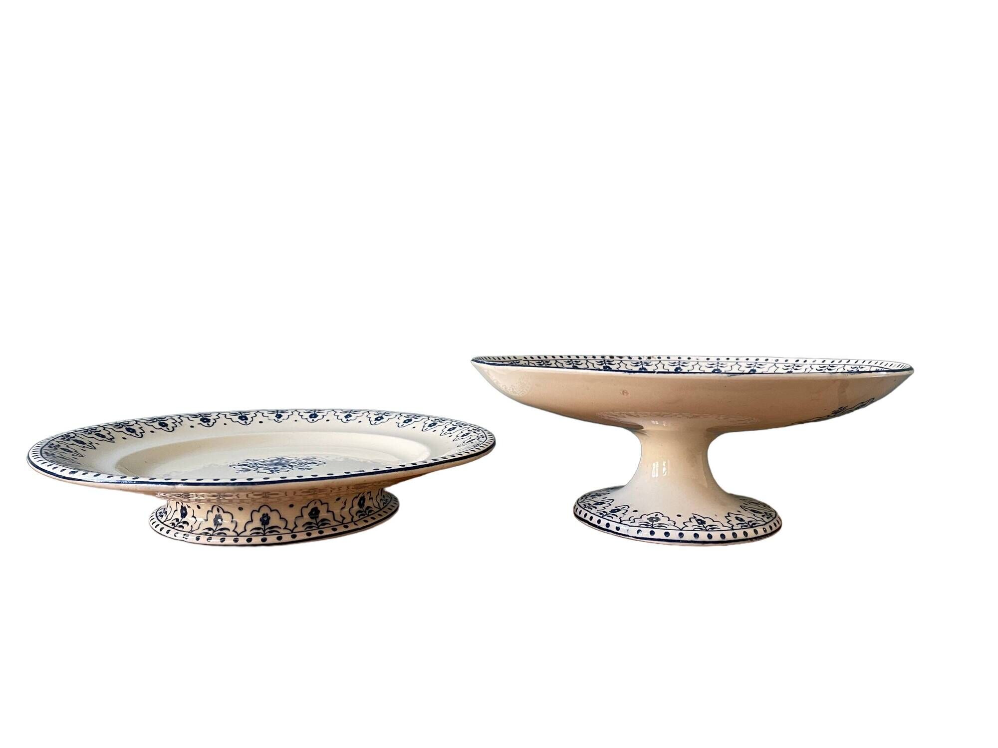 Lot of 2 stews Terre de Fer Clairefontaine XIXth, model "Indian"