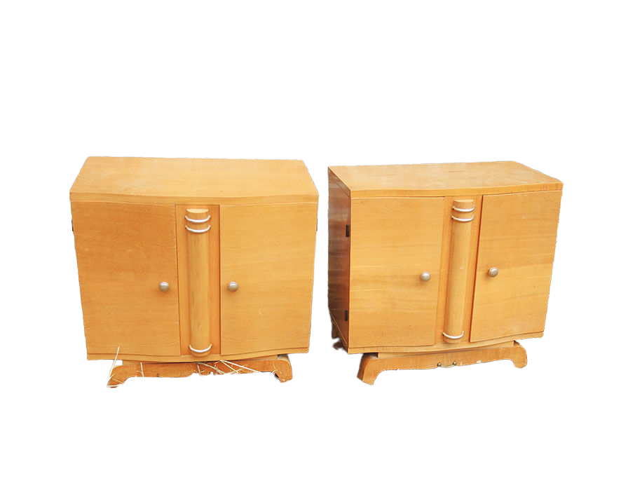 2 old bedsides table in blond wood