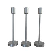 Series of 3 Scandinavian candle holders, minimalist, in 70s aluminum