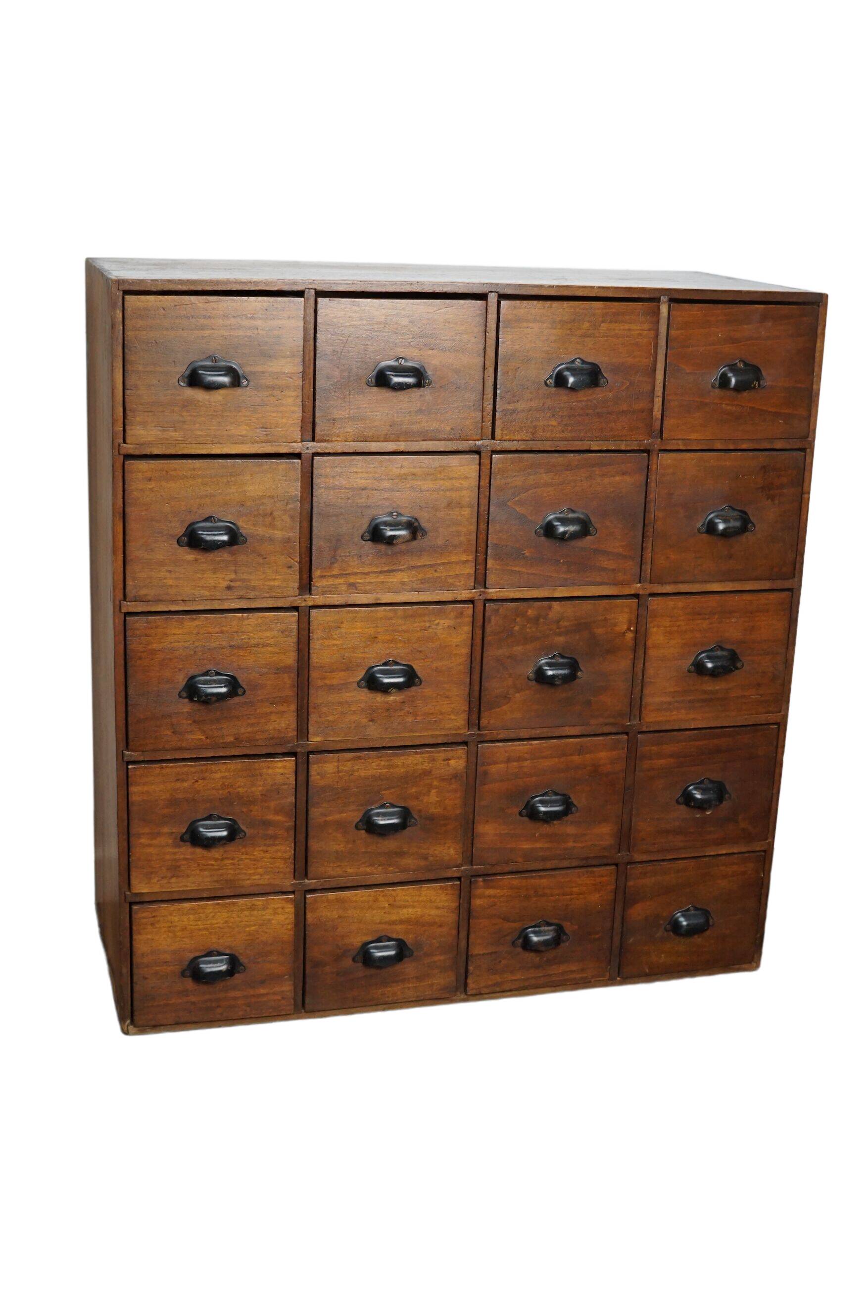 French fruitwood apothecary cabinet, ca 1950s