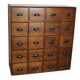French fruitwood apothecary cabinet, ca 1950s