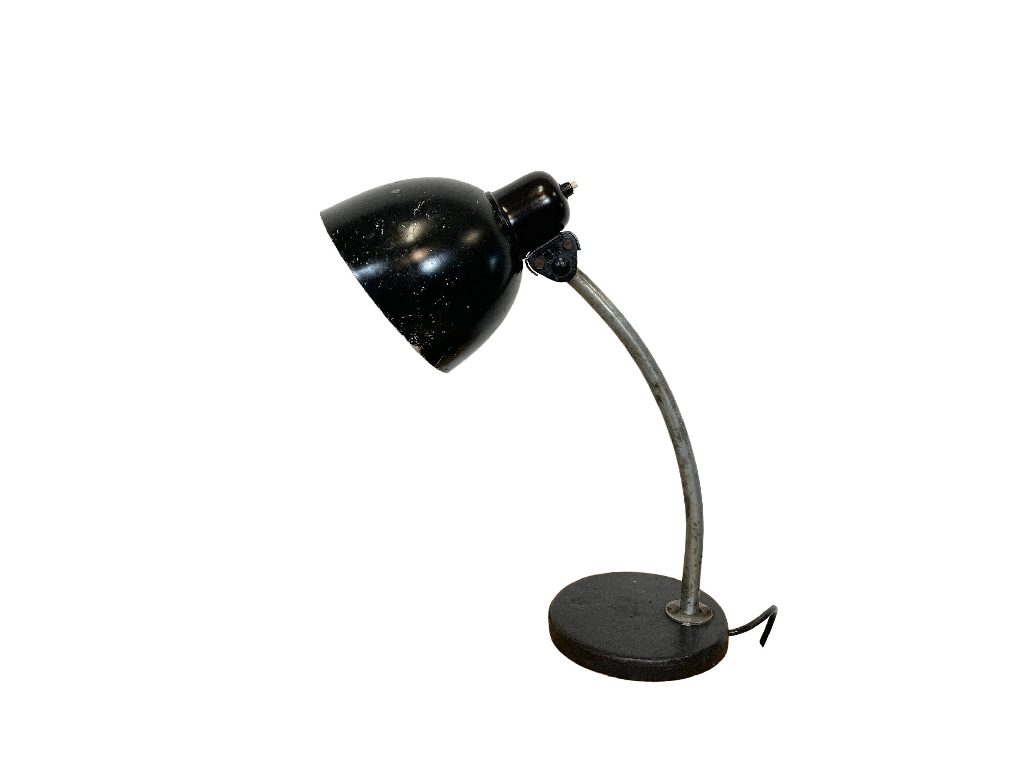 Black industrial table lamp, 1950s