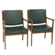 Set de 2 fauteuils en cuir, Karl Erik Ekselius, Suède, 1960