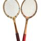 Paire de raquettes de tennis en bois années 50
