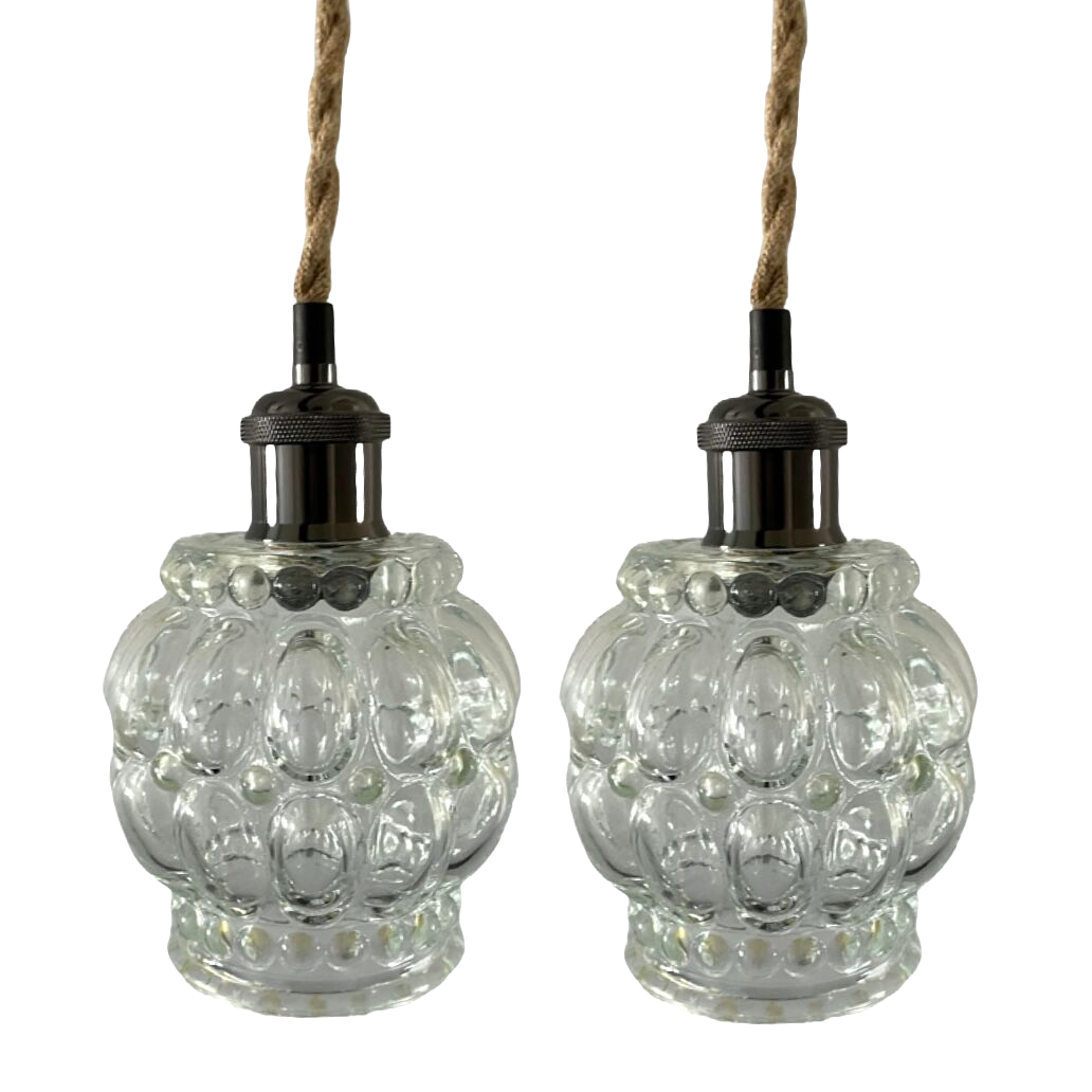 Set of two glass walking lamps