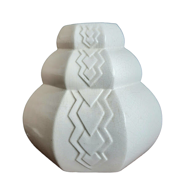 Art Deco cracked ceramic vase