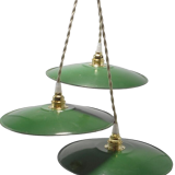 Trio of enamelled sheet metal suspensions