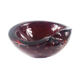 Bullicante murano ashtray with gold flecks inclusions, italy, 1960s